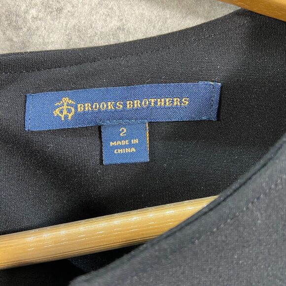Brooks Brothers Womens Long Sleeve Sheath Dress Black Size 2 - Picture 5 of 11